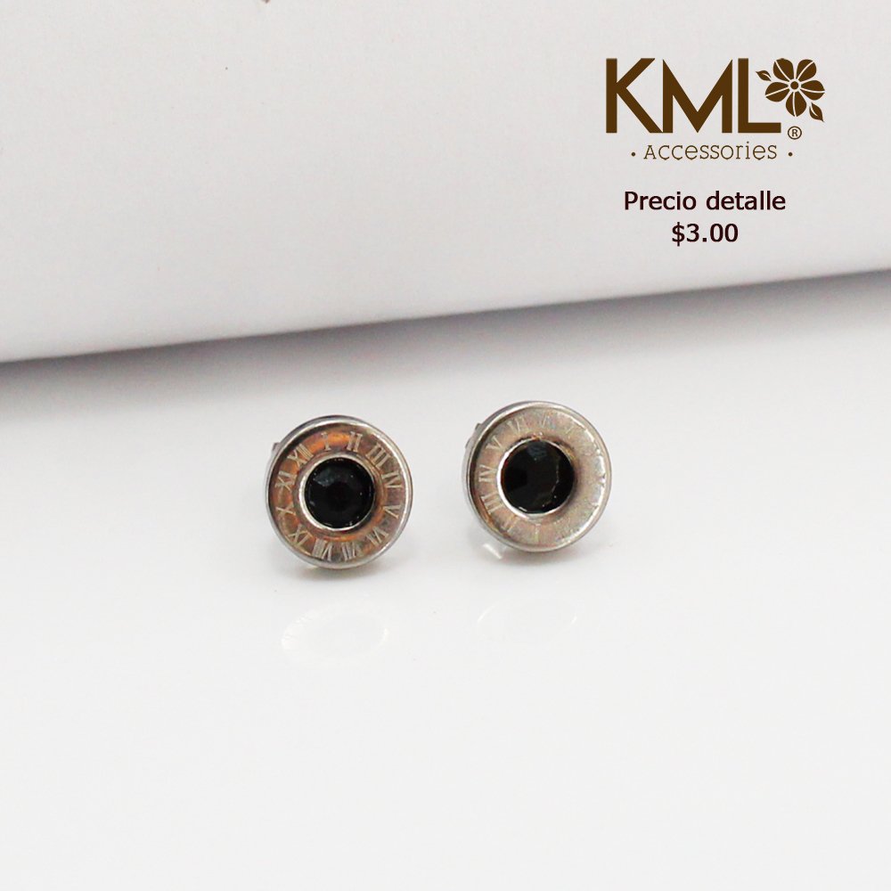 ARETE REDONDO SILVER CIRCON NEGRO G.