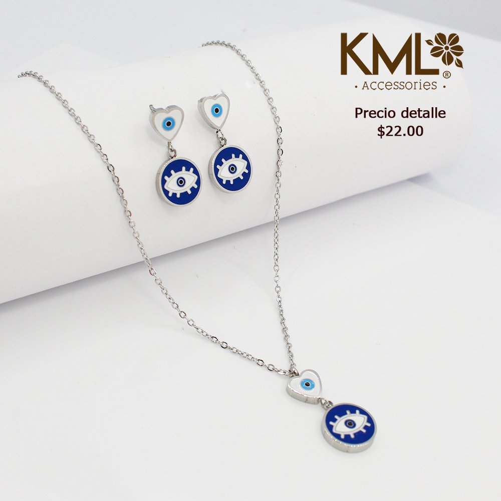 SET OJO TURCO PLATEADO