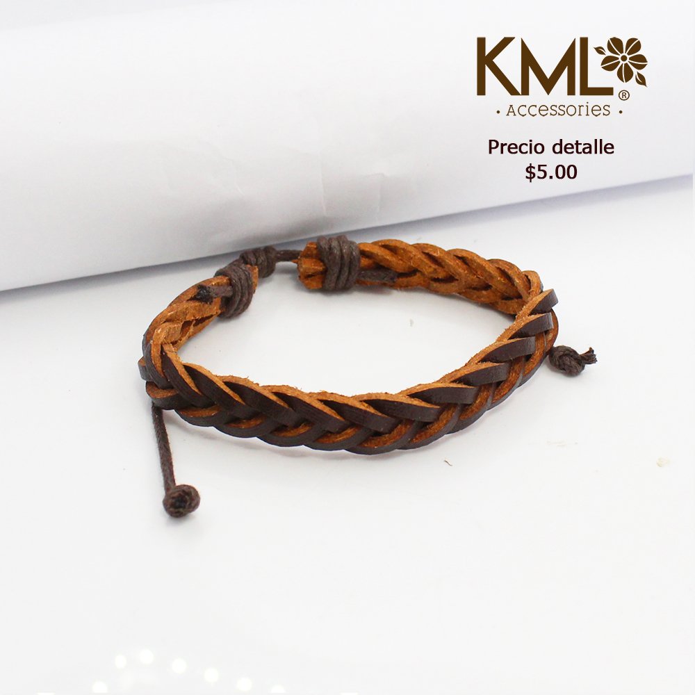 PULSERA TRENZA CAFE DD