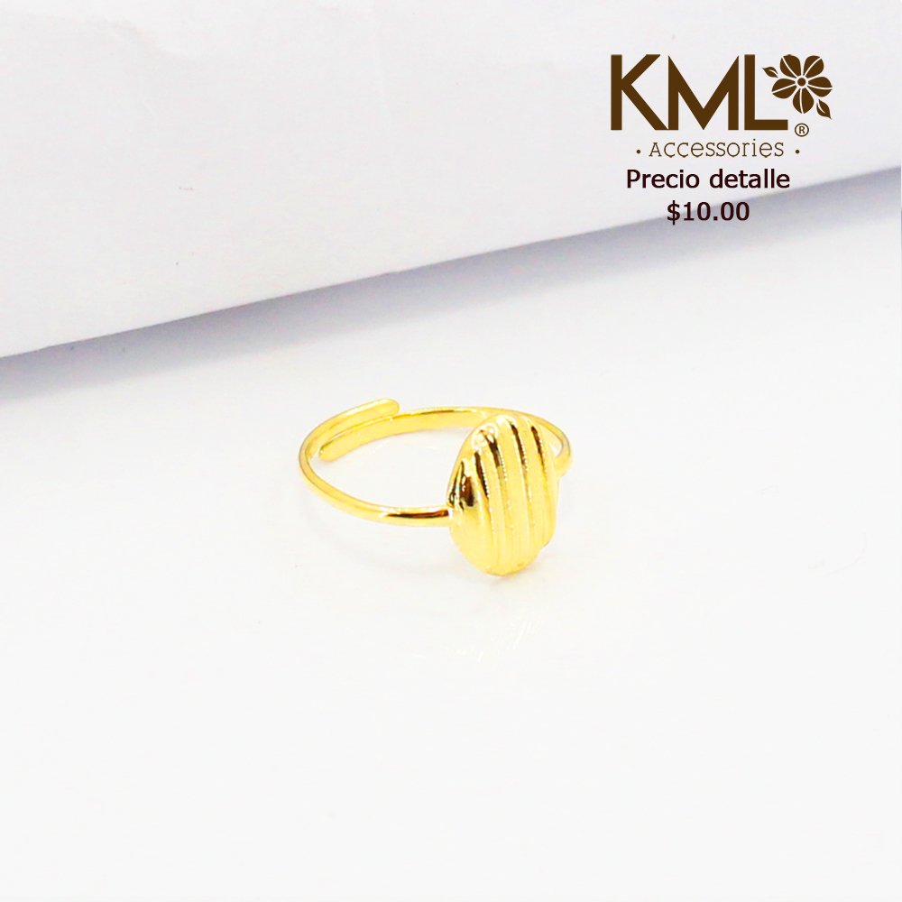 ANILLO DORADO OVALO RAYAS