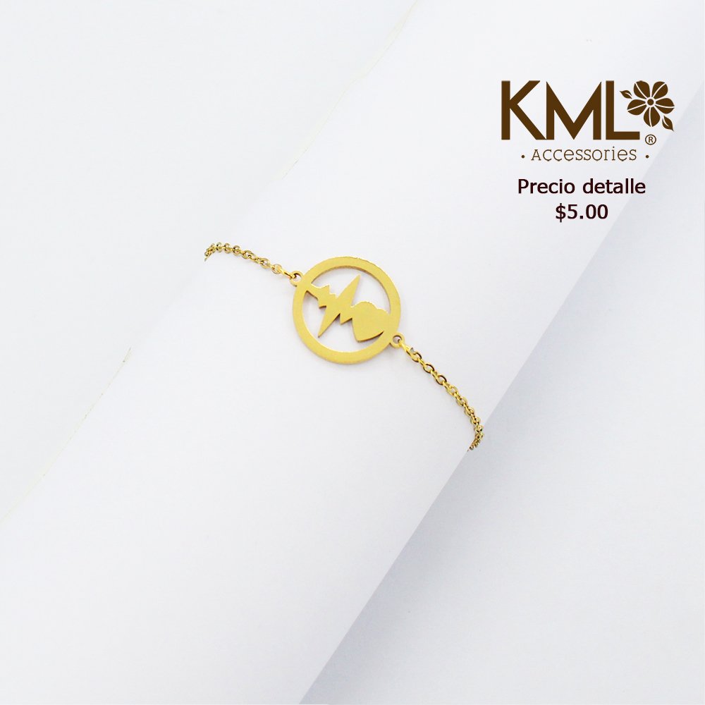PULSERA CARDIO CORAZON DORADO