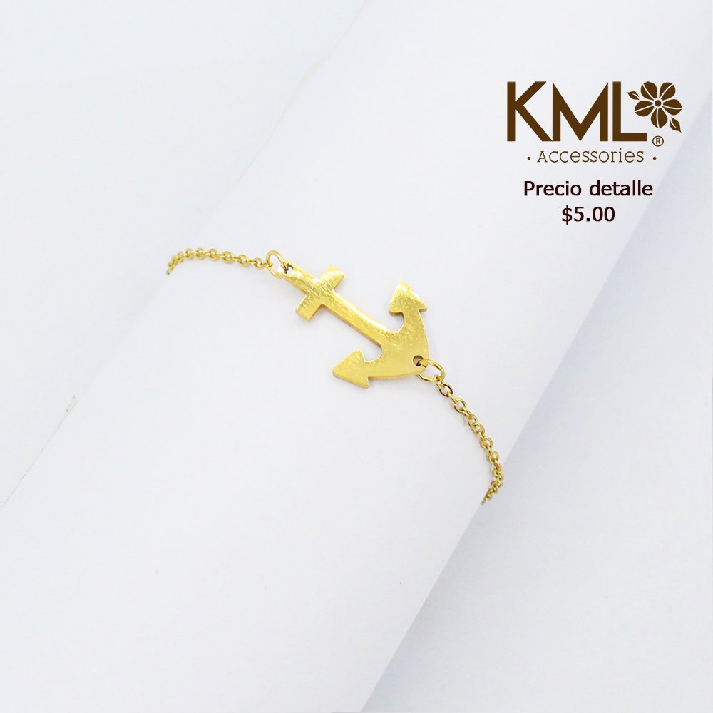 PULSERA ANCLA DORADO