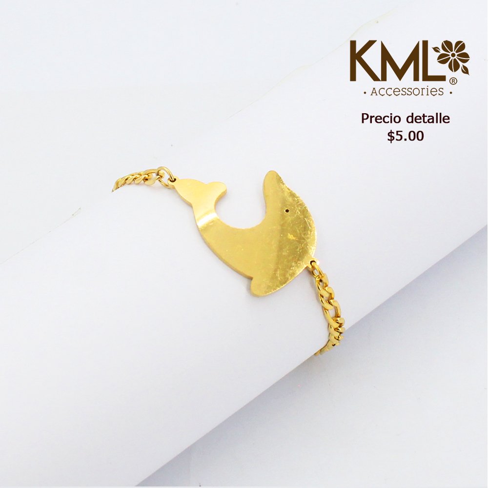 PULSERA DORADA DELFIN