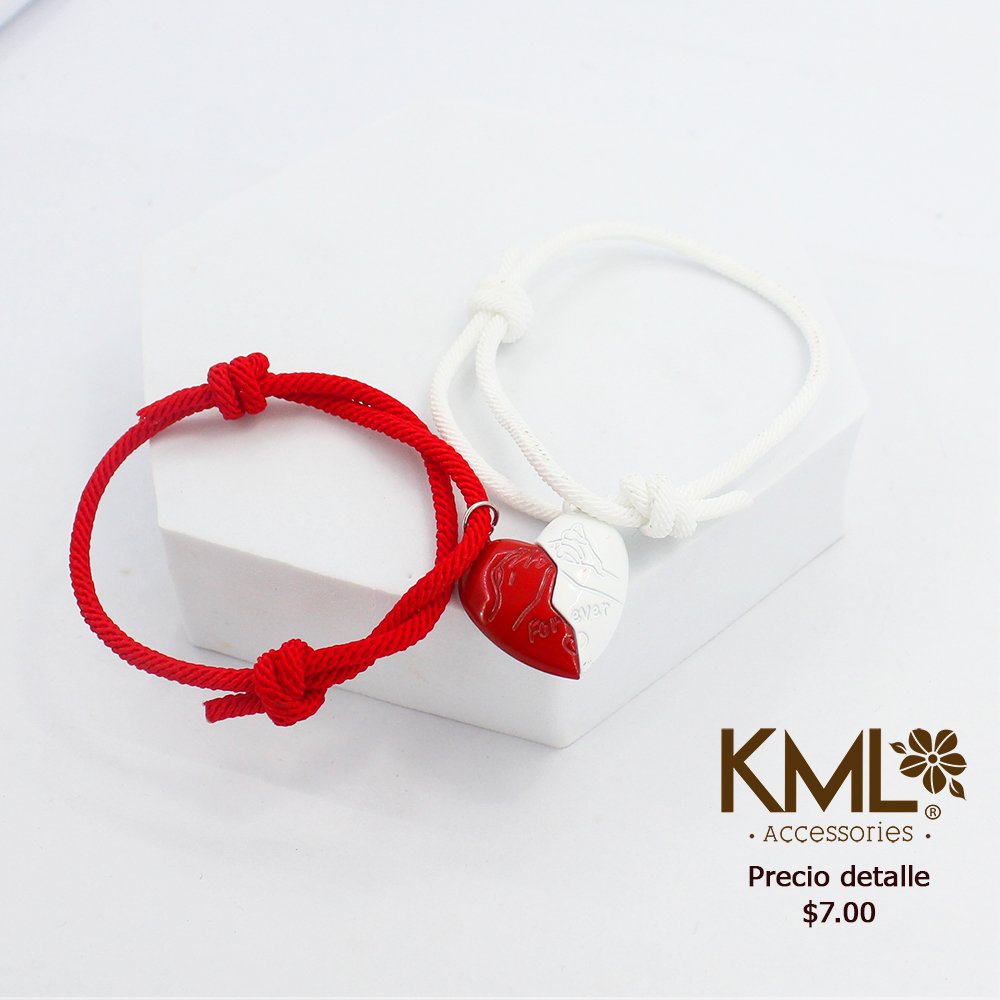 PULSERA ROJO,BLANCO FOREVER