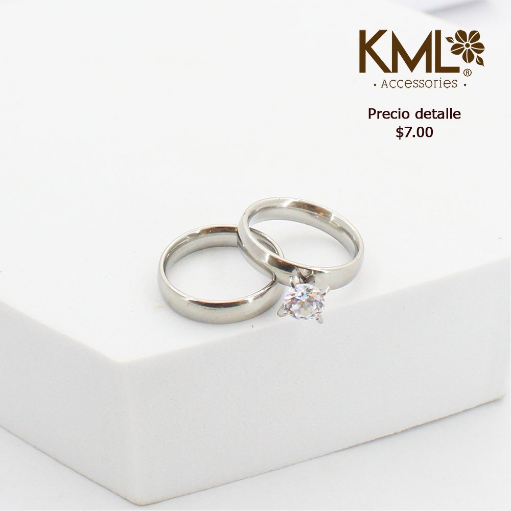 DUO ANILLO AMOR PLATEADO CIRCON