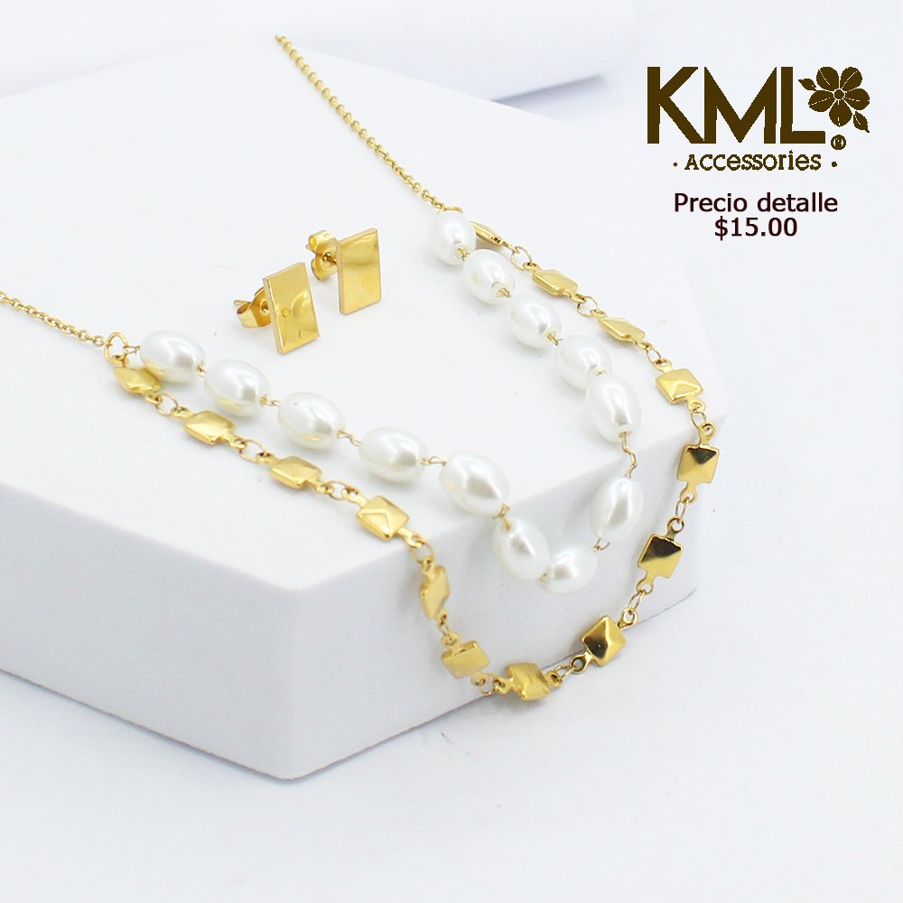 SET DORADO PERLAS 333