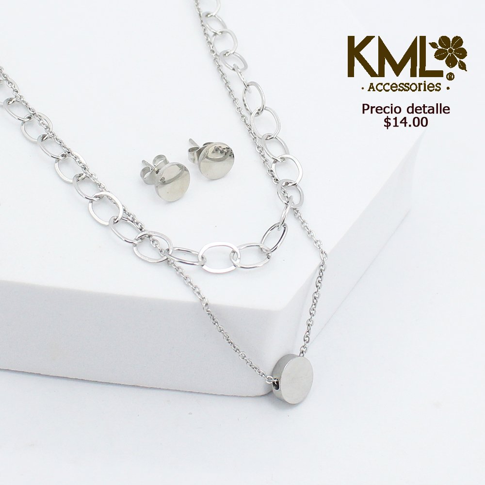 SET PLATEADO CIRCLES