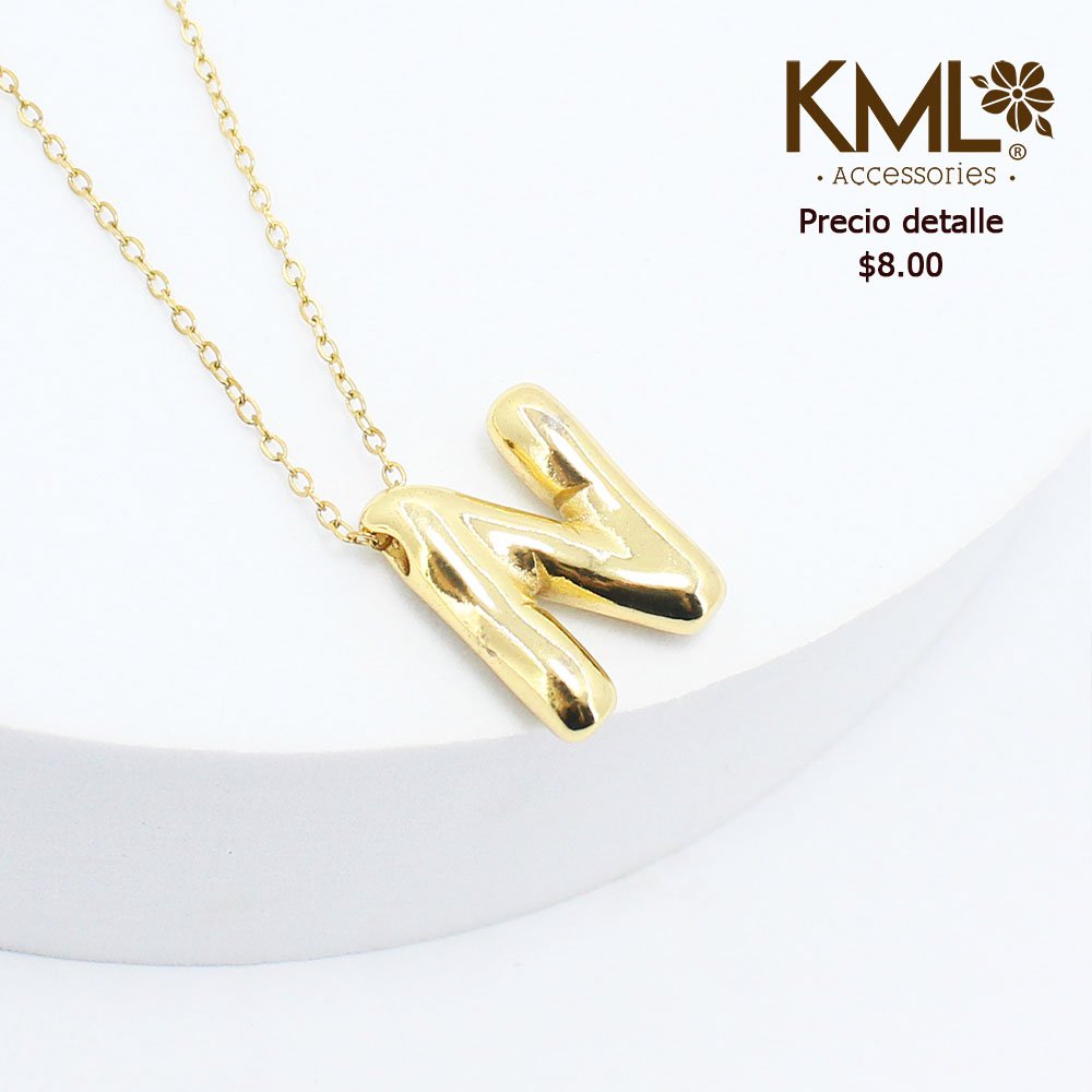 COLLAR DORADO LETRA N