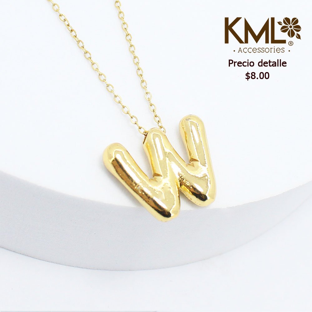 COLLAR DORADO LETRA W