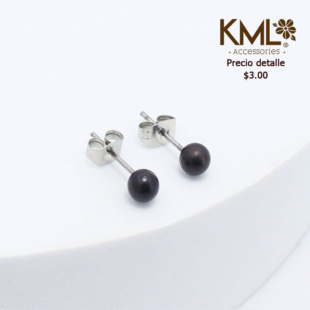 ARETE BOLITA NEGRA