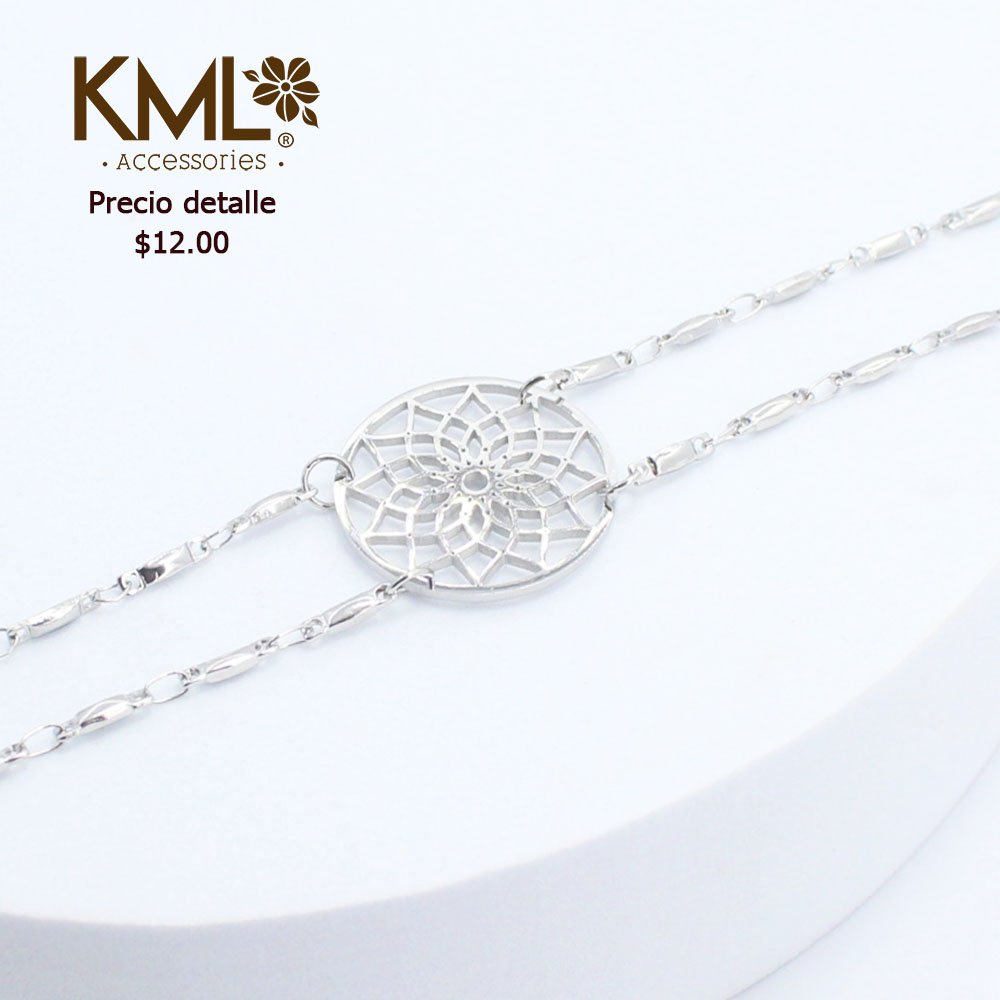 PULSERA PLATEADA MANDALA