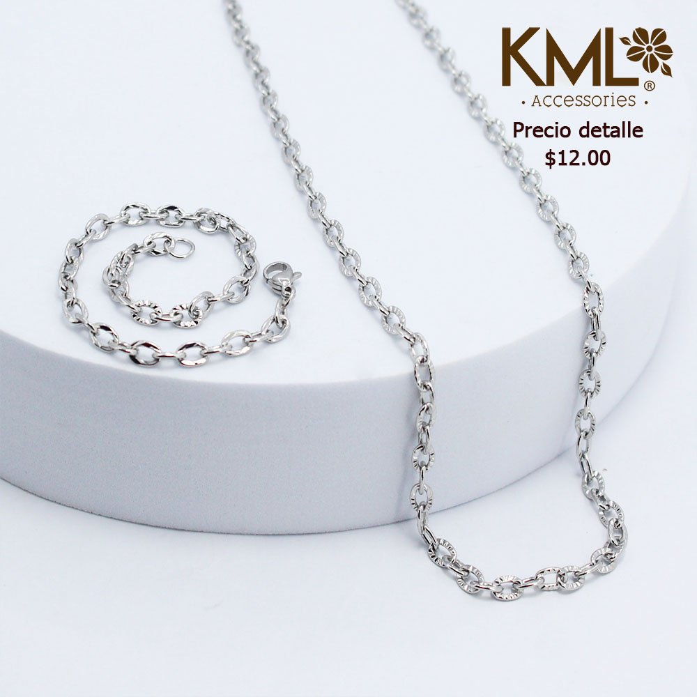 SET COLLAR + PULSERA PLATEADA