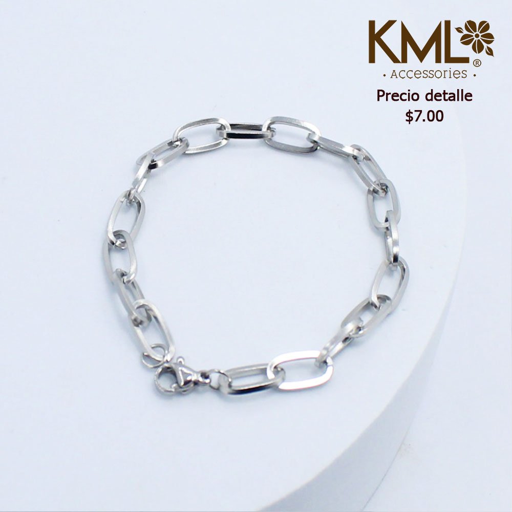 PULSERA TIPO CADENA PLATEADA