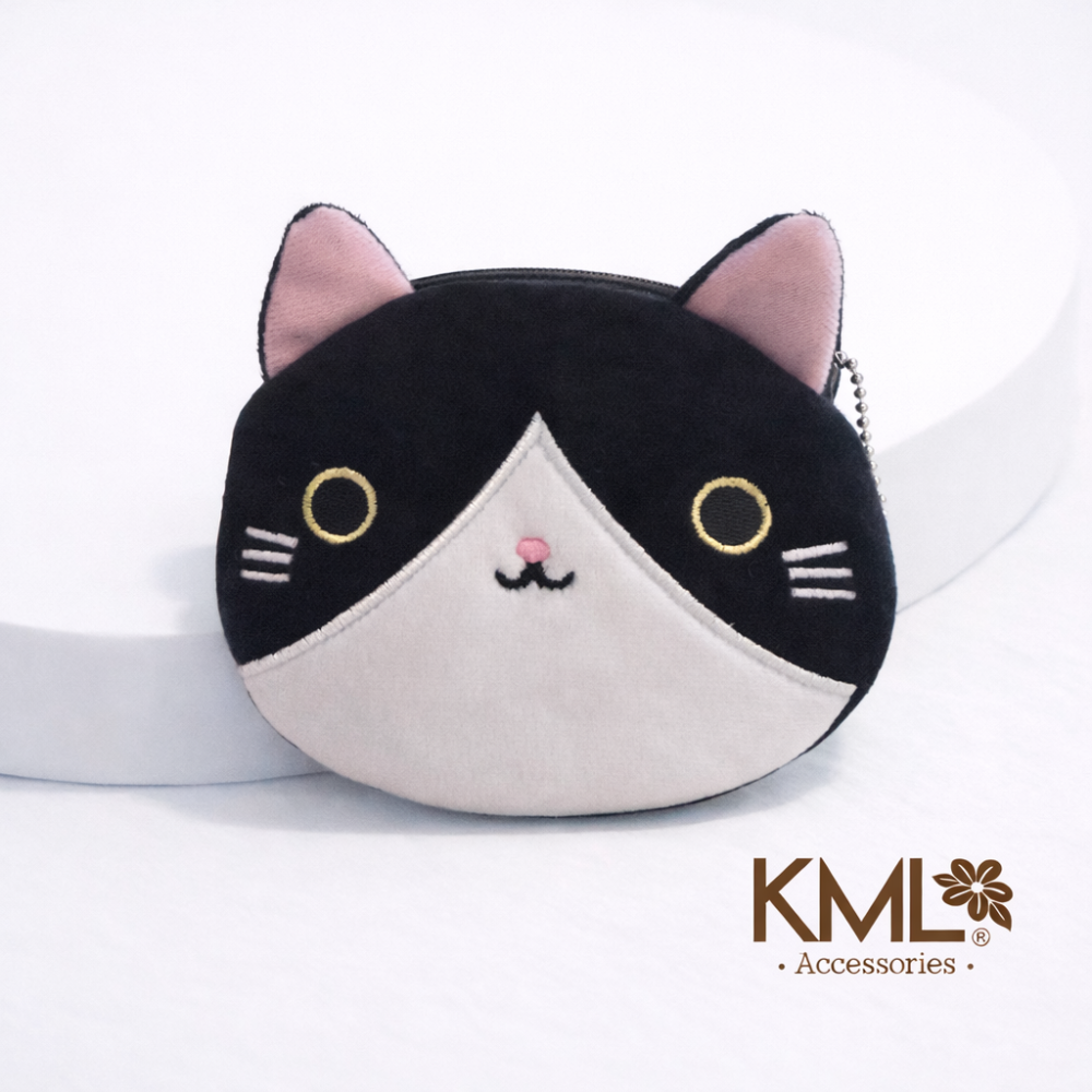MONEDERO GATITO NEGRO/BLANCO