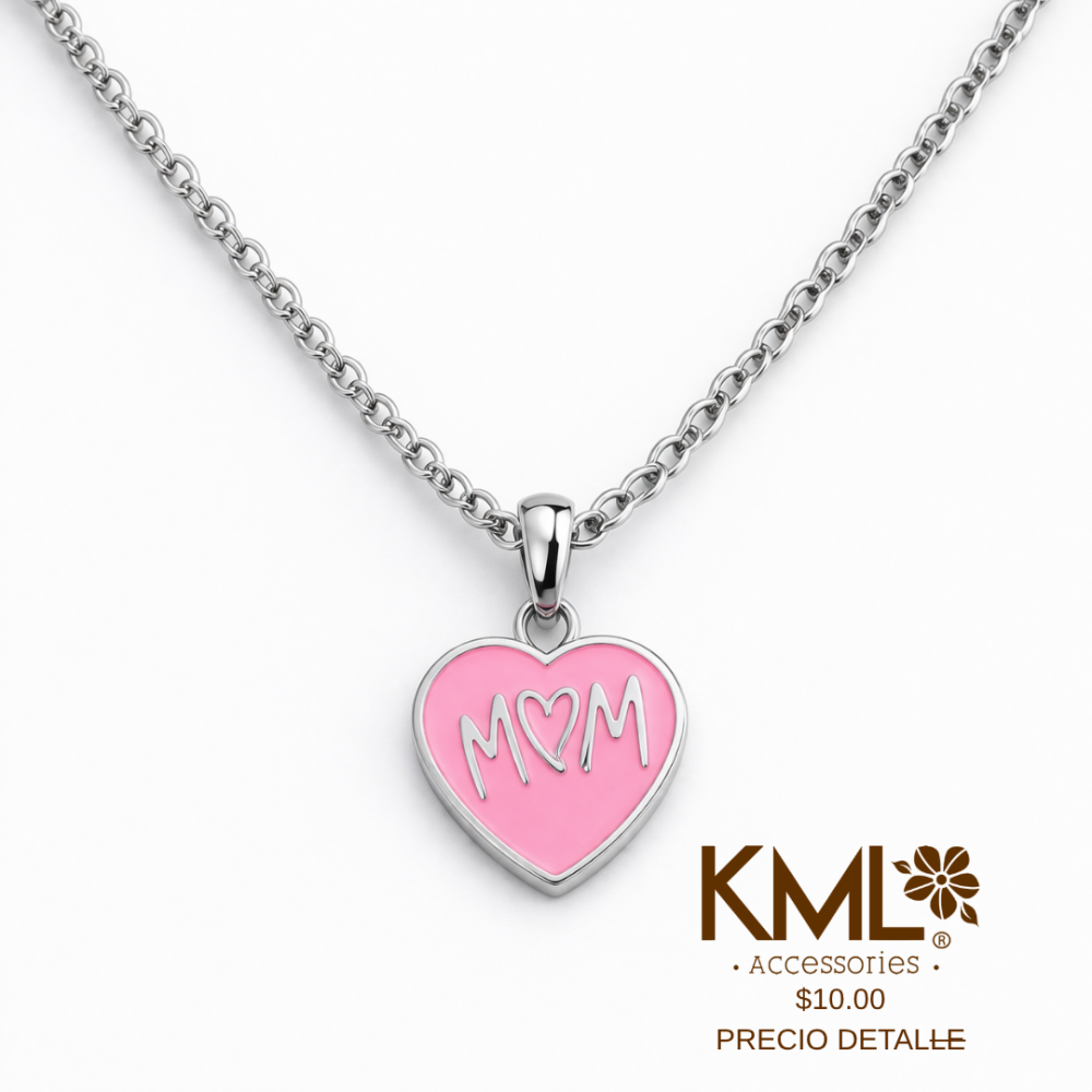 CADENA MON CORAZON ROSA