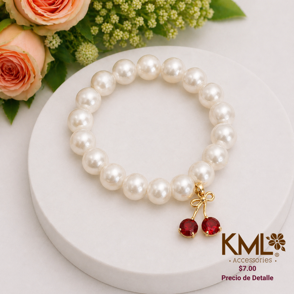 PULSERA PERLA CEREZA