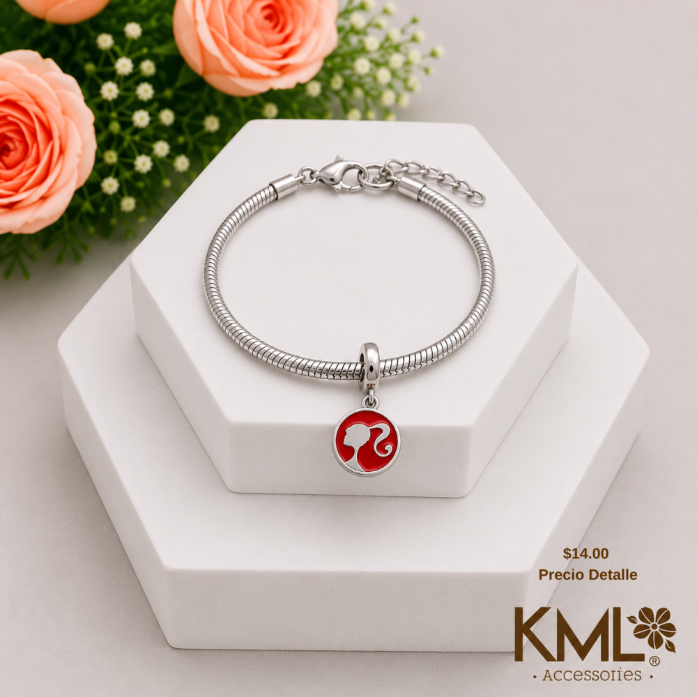 PULSERA KITTIE BARBIE ROJA