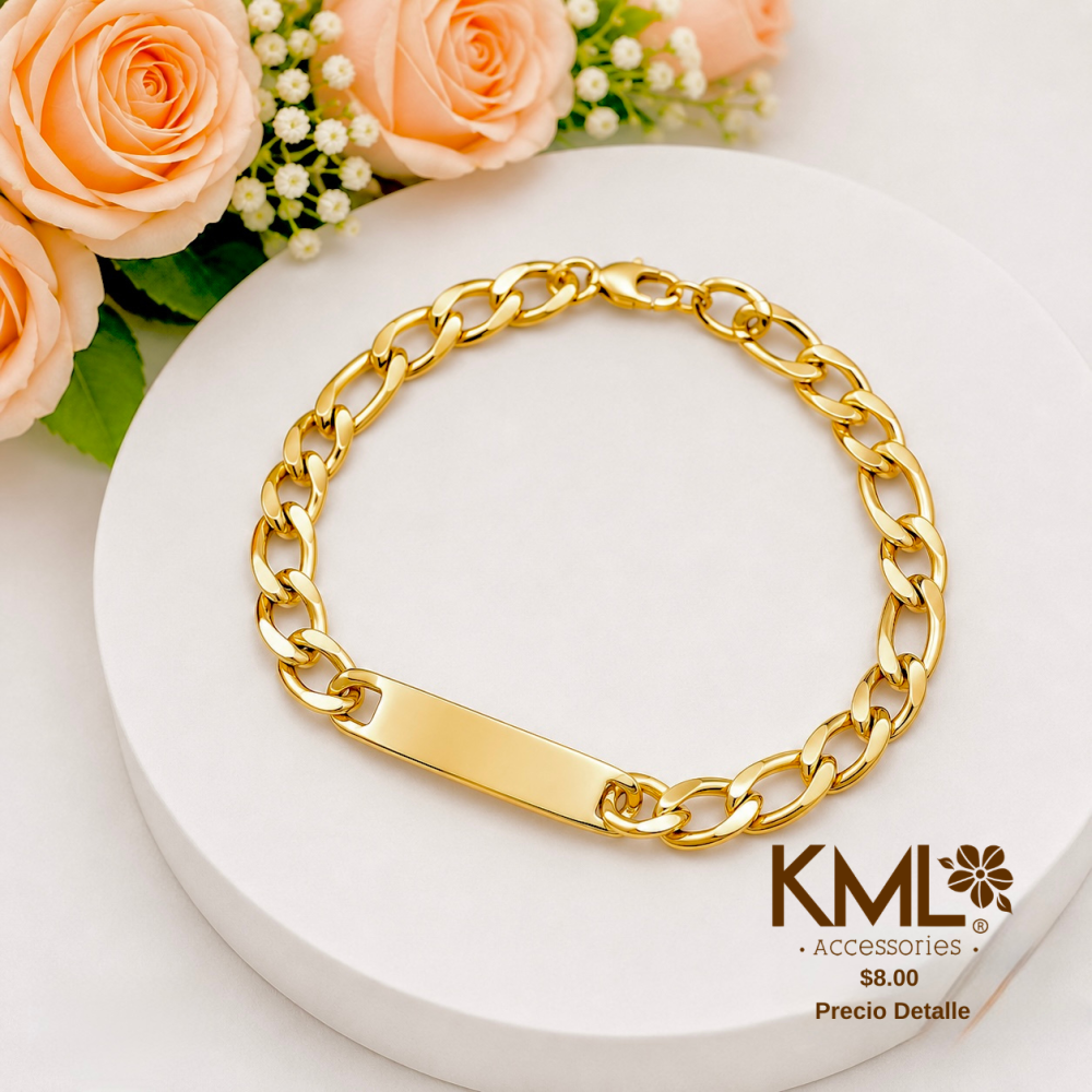PULSERA PLAQUITA YOUNG DORADA