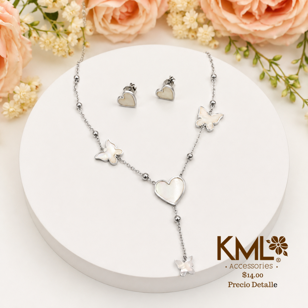 SET MARIPOSA CORAZON NACAR