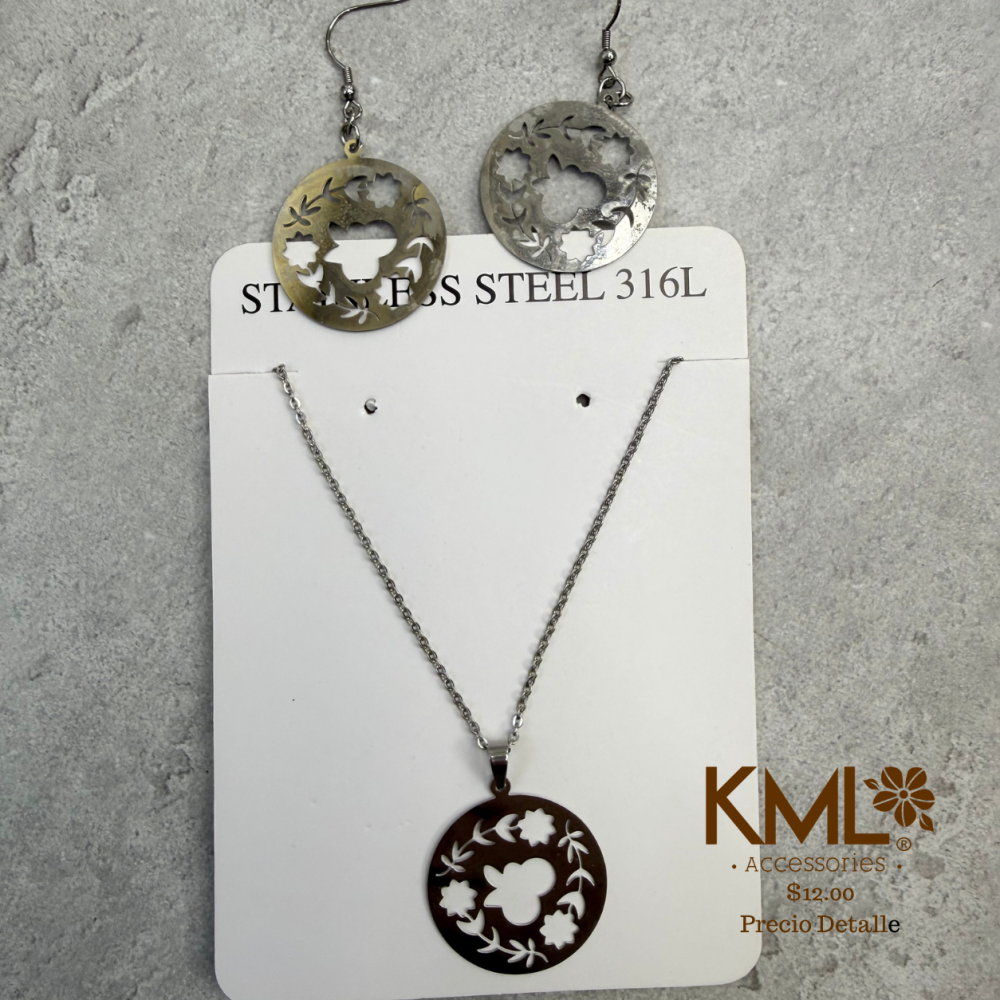 SET PLATEADO CIRCULOS