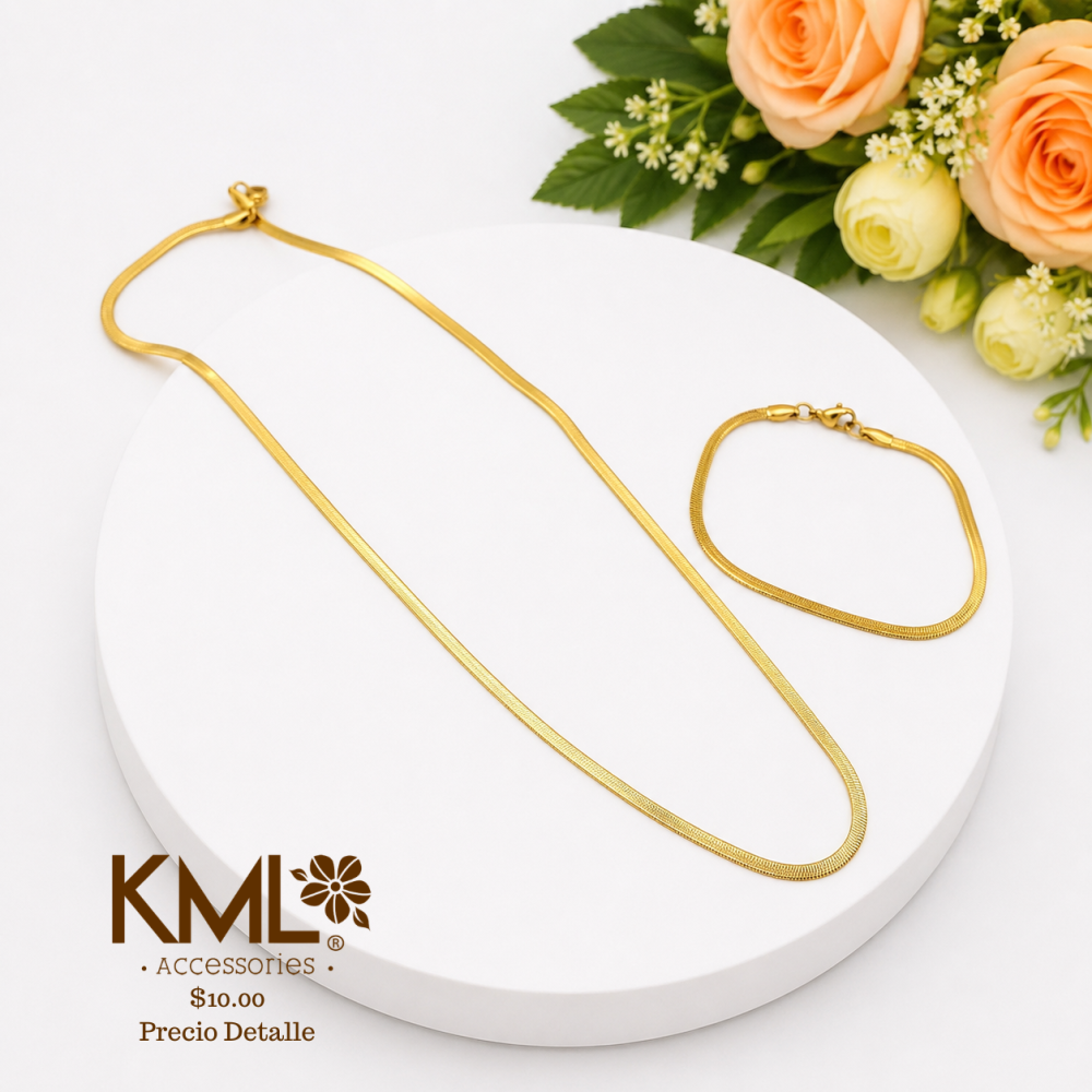 SET CADENA + PULSERA GOLDENFLY