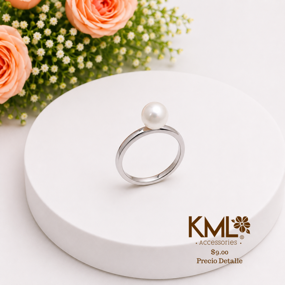 ANILLO PERLA PLATEADO