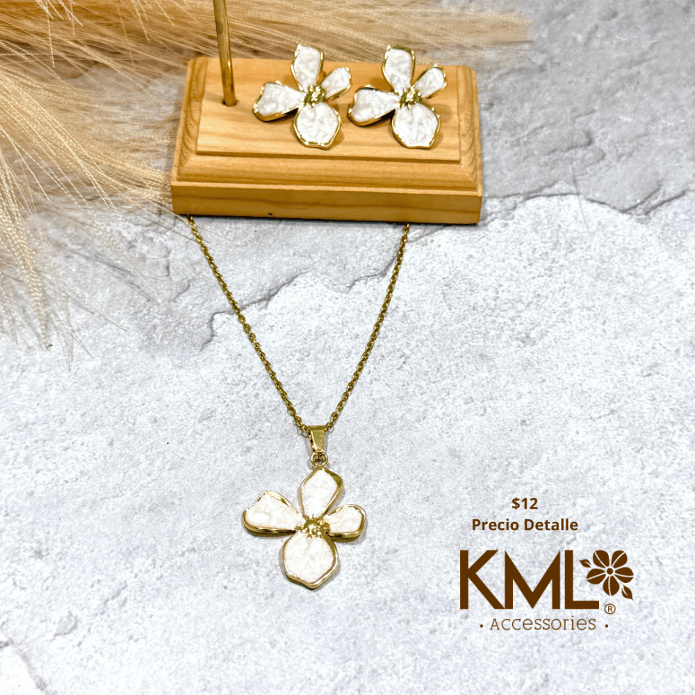 SET FLOR 4 PETALOS BEIGE