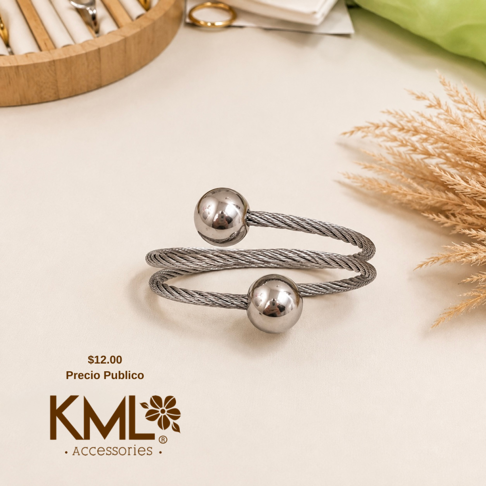 PULSERA BOLITAS PLATEADA