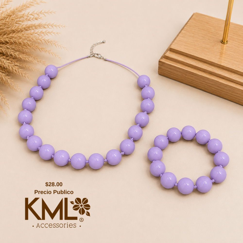 SET CHICLE MORADO (CADENA + PULSERA)
