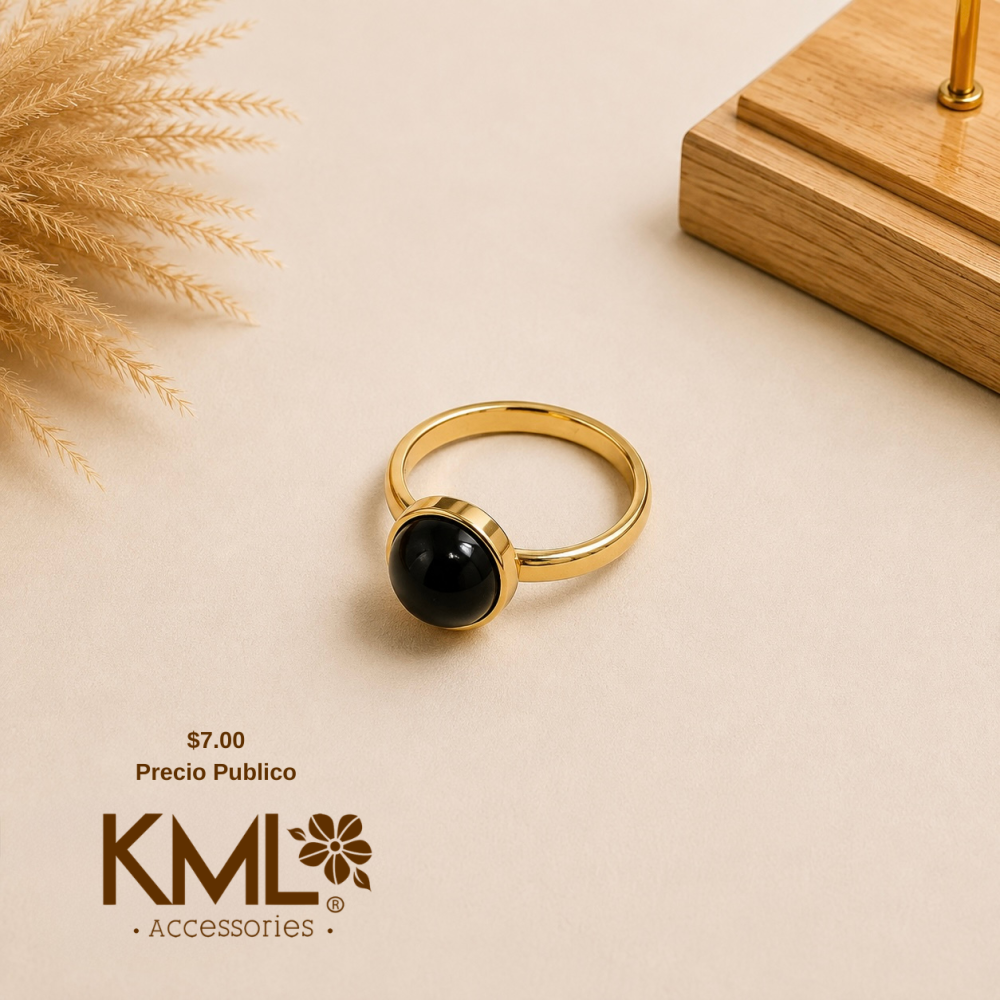 ANILLO MEDIA BOLA NEGRA (AJUSTABLE)