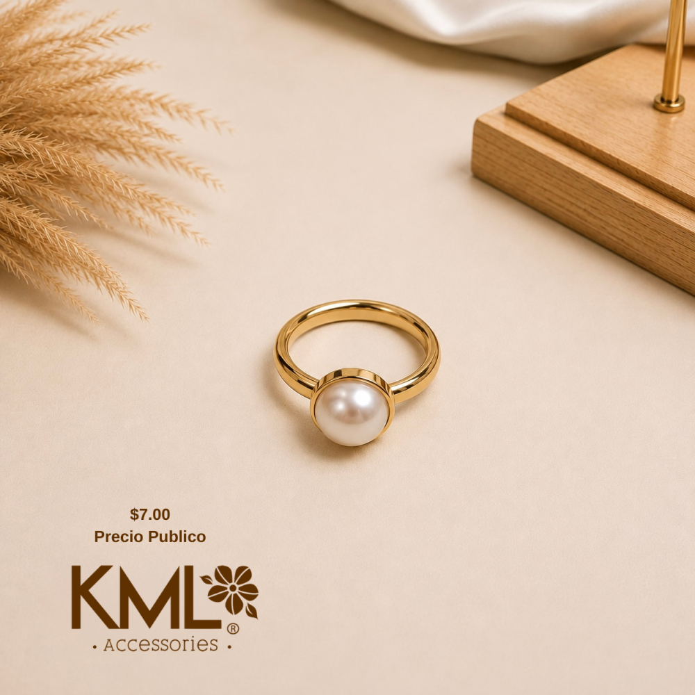 ANILLO MEDIA BOLA PERLA (AJUSTABLE)