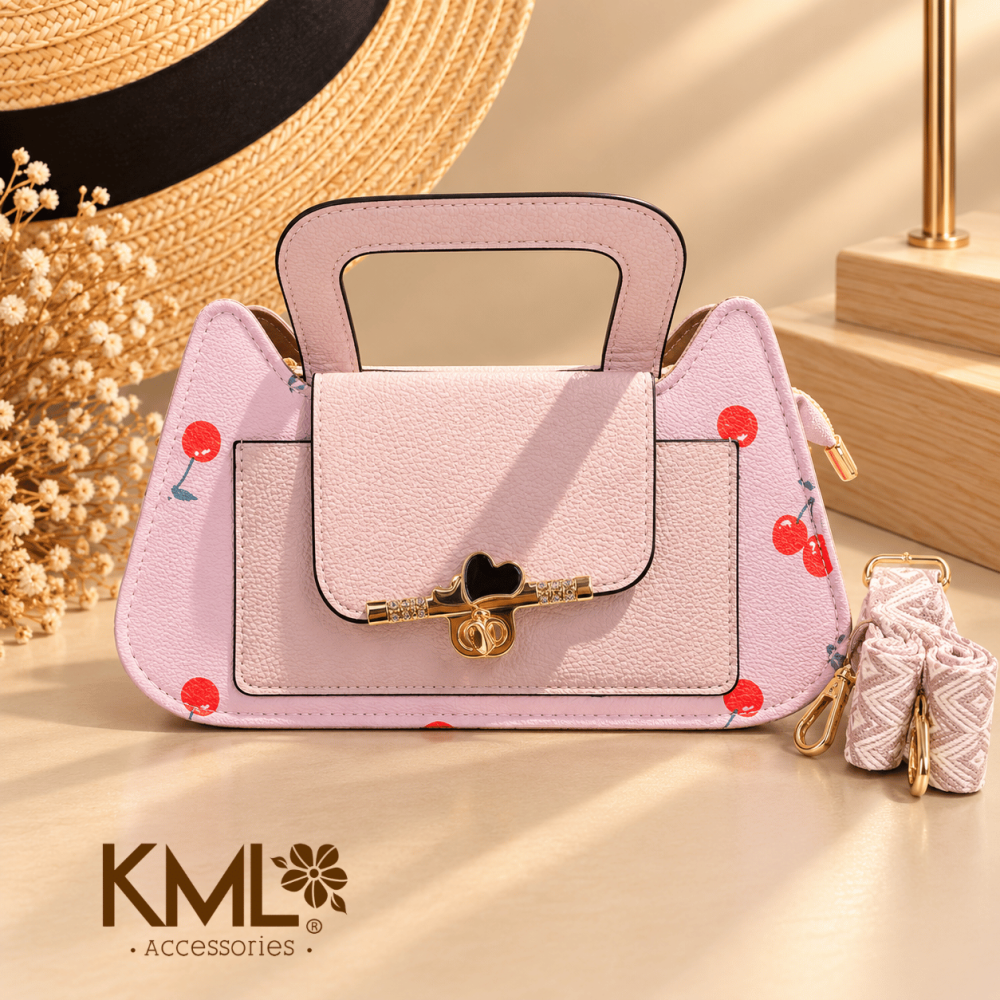 CARTERA CEREZA MIAU ROSADA