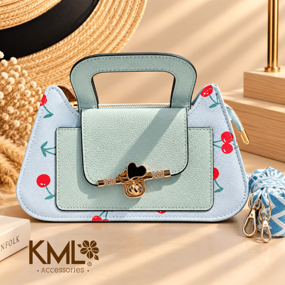 CARTERA CEREZA MIAU CELESTE