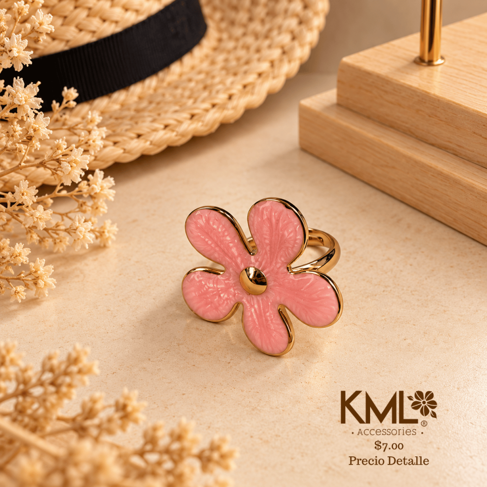 ANILLO FLOR ROSA DORADO CENTRO