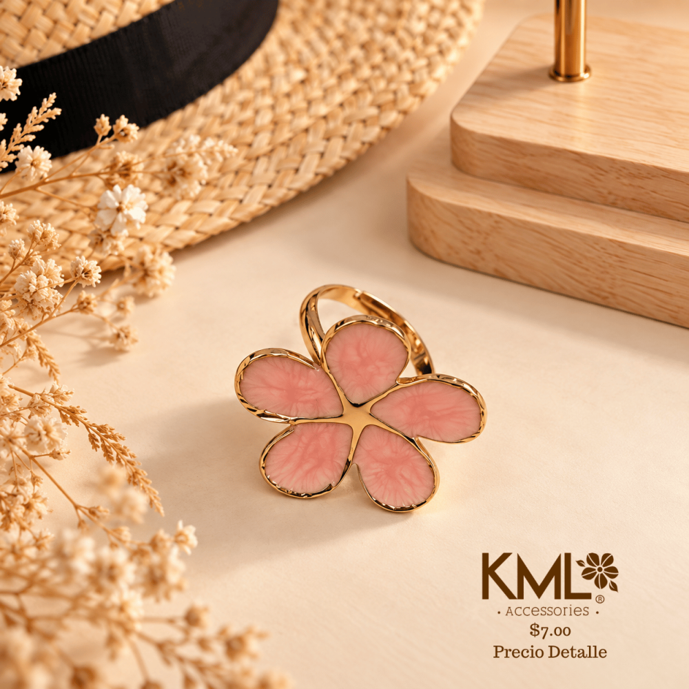 ANILLO FLOR ROSA DORADO